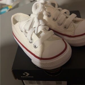 SOLD!! Converse Kids Cream and Red Sneakers
